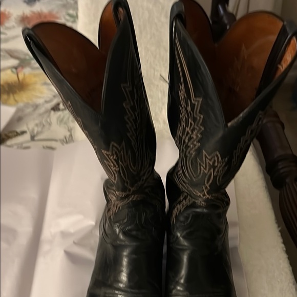 Lucchese Black Cowboy Boots - Picture 6 of 7
